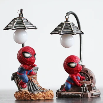 Super Spiderman Avengers Unije 3 Led Nočna Lučka Smolo Obrti Fant je Doma Namizje namizne Svetilke Figurice Rojstni dan, Božič, Poročna Darila