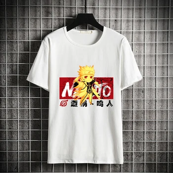 Človek Oblačila Naruto Moda Japonski Anime Ljubimec Srajce Sasuke Smešno Risanka Mens T-Shirt Priložnostne Kul Ulične Nekaj Vrh Tee