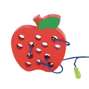 Lesena Otroška Vrtca, Lesene Črv Jesti Sadje Apple Plaything Zgodnjega Učenja Izobraževanja Igrače Montessori Poučevanja Matematike Igrača