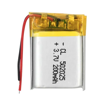 2PCS 502025 3,7 v litij-ionska baterija 200 mah Li polymer baterija za prenosni MP3, MP4, GPS daljinski krmilniki