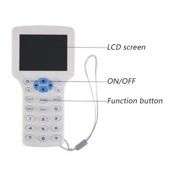 10 angleški Frekvenco (RFID) kopirni stroj ID IC Bralec Pisatelj Kopija M1 13.56 MHZ Šifrirana Duplicator Programer USB NFC vam tekočina Oznako Ključ Kartice