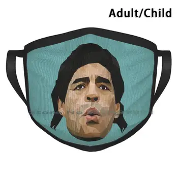 Diego Maradona Nizko Poli Umetnosti, Oblikovanje Po Meri Za Otroka Odraslih Masko Filter Stroj Masko Diego Maradona Lowpoly Vectorart Na