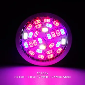 Celoten Spekter 5730 28W E27 28 SMD LED Grow Light 220V 110V Rastlin Raste Lučka Blub za uporabo v Zaprtih prostorih Cvet Hydroponics Polje Šotor