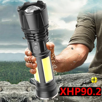 XHP90.2 Visoke Kakovosti 4-core Taktično Led Svetilka 18650 26650 Baterije Usb Polnjenje Baklo Zoomable Svetilka za Kampiranje