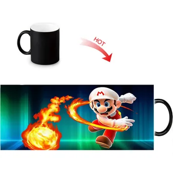 Super Mario Sprememba Barve Skodelico Kave Toplote Razkrivajo Občutljive Vrč Temperatura Zaznavanje Skodelice Darilo za Rojstni dan 350 ml