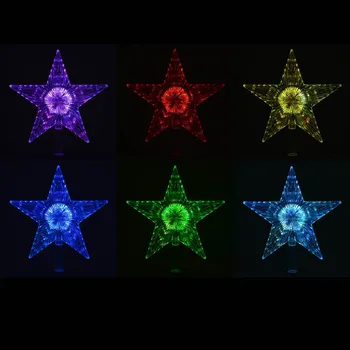 1PCS Barva Spreminja, Božič Božično Drevo Pokrivalo Star Sijoče Obračanje Luči Stranka LED Lučka za Dekoracijo Domov DIY Dodatki