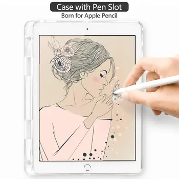 Za iPad Zraka 1 2 Palm Pustite Besede Primeru Tablet S Peresom Režo Jasno, Mehko Zajema Funda iPad 7. Generacije Primeru Pro Za 12,9 2020 Coque