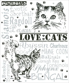 Ljubezen mačke pismo Kip Svobode, navzkrižno šiv paket 18ct 14ct 11ct tkanine, bombažne niti vezenje DIY ročno needlework