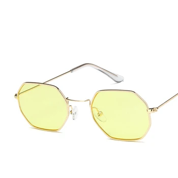 Zaviti sončna Očala Modno Osebnost Majhnih Kovinskih Poligonske Pisane UV400 Poletje, Sonce Očala Za Moške, Ženske