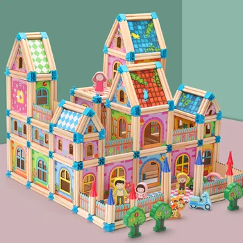 Lesena Konstrukcija Modela gradniki otrokove Inteligence Gradnik Igrača Darilo Za Učenje, otroci igrače izobraževalne