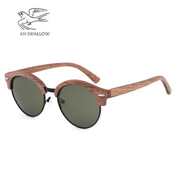 Klasična sončna Očala za Moške Retro Lesenih Okvirjev Očal Okvir Moda Preprost Polarizirana sončna Očala Moških In Žensk Potovanja sončna Očala