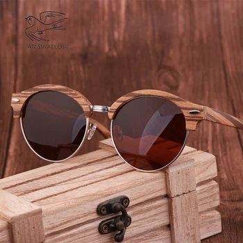Klasična sončna Očala za Moške Retro Lesenih Okvirjev Očal Okvir Moda Preprost Polarizirana sončna Očala Moških In Žensk Potovanja sončna Očala