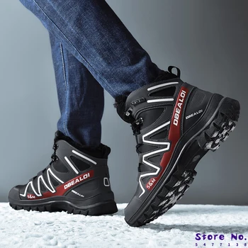 2020 Moški Škornji Zimski Plišastih Toplo, Sneg Škornji Priložnostne Moške Zimske Pohodniške Čevlje Salomon Moški Obutev Škornji Zapatos De Hombre 48