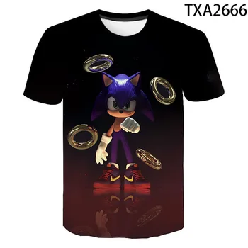 2020 Novi Sonic Hedgehog Anime Risanke 3D Majica s kratkimi rokavi Moški Ženske Otroci Poletje T-Shirt Kratek Rokav Tee Fant Dekle Otroci Ulične