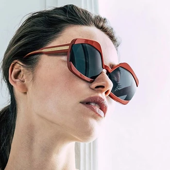 Moda Luksuzne Blagovne Znamke Nezakonitih Sončna Očala Za Ženske Letnik Gradient Ferrule Elegantna Sončna Očala Ženski Uv400 Odtenkov Črno Rdeča