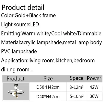 Sodobni LED Lestenec Za dnevno Sobo, Jedilnico, Spalnica, Kuhinja Črni Strop Lestenci, Doma Notranjo Dekor svetlobna telesa