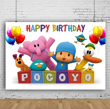 Pocoyo Happy Birthday Fotografija Ozadje Otroci Stranka Foto Ozadje Dekoracijo Studio Prop Banner