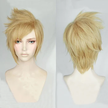 FF15 Final Fantasy XIV Prompto Argentum Kratek Perilo Blondinka Cosplay Kostum Lasuljo Toplotno Odpornost Vlakna Las + Prosti Lasuljo Skp