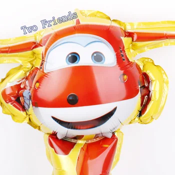 Super Krila strani folija Balon 5pcs SuperWings Jett Dizzy Mira držijo Baloni Otrok Rojstni dan okraski otroci igrače