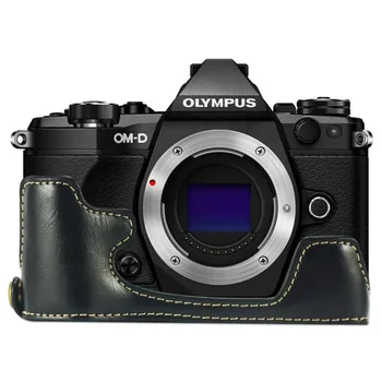 LimitX Pu Usnje Primeru Odprtine Spodaj Različico Zaščitna Polovico Telesa Pokrov Osnovo Za Olympus OMD EM5 OM-D E-M5 Mark II 2 Fotoaparat