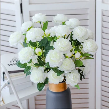 10 šopke potonike 3 glave kakovostno umetno cvetje, Poročni Cvetlični aranžma Diy Notranja oprema Domov dekoracijo