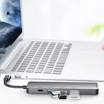 Tip-C Zvezdišče USB Pet-in-One USB-C HDMI HD 4K 30Hz Expander Adapter PD Hitro Polnjenje USB3.0 Razširitveno Postajo