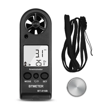 BTMETER BT-816B Anemometer hitrost Vetra Ročni Digitalni Hitrost Vetra Meter Prenosni Anemometer Senzor Hitrosti Vetra z Termometer