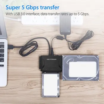 USB 3.0, da IDE/SATA Pretvornik Super 5gbps Prenos Zunanji Trdi Disk Adapter Kit Plug & Play Podpora do 4TB Pogoni Zalogi