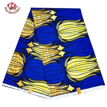 Modra Backgroung Poliester Tkanine, Visoko Kakovost Afriške Pravi Vosek Natisne Obleko Krpo Šivalni Material Šivalni Pribor FP6381