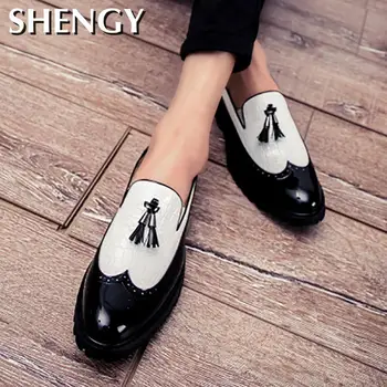 Nove priložnostne poletje moška obutev modni visoke kakovosti trendy moški čevlji za hojo na prostem poroka priložnostne čevlji leni čevlji usnje
