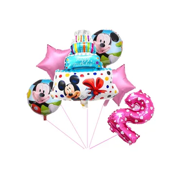 6pcs/veliko Disney Minnie Mickey Mouse Rojstni dan Baloni Dekoracije Baby Tuš 32inch Število Balon Otroci Korist Zraka Globos