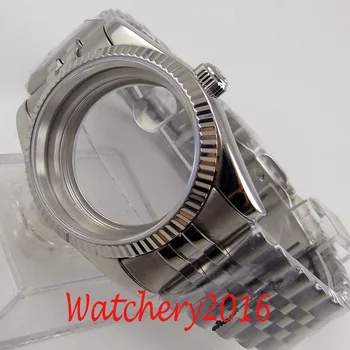 36mm Safirno Steklo Watch Primeru, + jubilejne Trak Fit Miyota 82 vrsto Gibanja