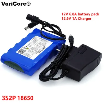 VariCore Prenosni Super 18650 Polnilna Litij-Ionske baterije zmogljivost DC 12 V 6800 Mah CCTV Kamera Spremlja 12,6 V 1A Polnilnik