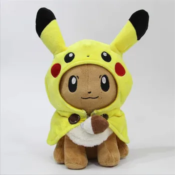 Pokemon Pikachu Eevee Cosplay Plišastih Lutka Igrača 300mm Suniti Pošast Anime Igre Pikachu Eevee Mehke Igrače Lutka Darilo Za Otroke