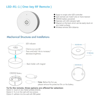 Dimmer LED 220V 230V 110V AC Triac Brezžični Wifi RF Zatemniti Potisnite Stikalo z 2,4 G Daljinsko Zatemnilno Stikalo za LED Sijalka S1-B