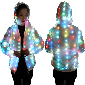 Pisan Plašč LED Svetlobna Kostum, Ples, Oblačila, LED Osvetlitev Suknjič Obleke Božični Dogodek Stranka prižgejo Nekaj Set Oblačila