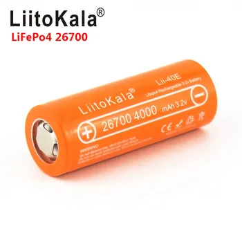 LiitoKala Lii-40E3.2V 26700 4000 mah Lifepo4 Baterije za ponovno Polnjenje za sončne svetlobe opozorilna lučka mikrofoni Namesto 26650