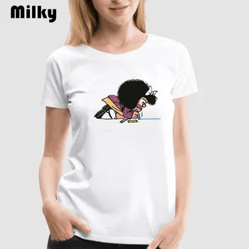Lepe risanke Mafalda majica s kratkimi rokavi Ženske Poletje Kratek Rokav Quino Rokavi Ženske je Smešno, O-Vratu T-majice, Vrhovi Tee 90. letih Harajuku Majice