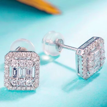 AEAW GF Naravnih Pravi Diamant Uhani 4,5 mm za 0,4 Karat Vsak V 18K Belim Zlatom Za Ženske, Darilo