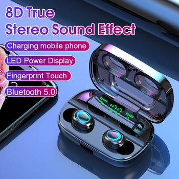 FLUXMOB S11 Res brezžične v-ušesni digitalni prikaz gibanja nepremočljiva HIFI črno in belo Bluetooth 5.0 slušalke čepkov