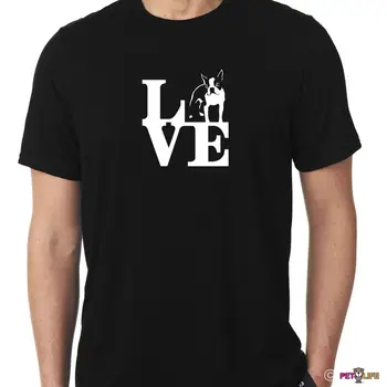 2019 Moda Vroče prodaje bombaž Ljubezen Bostonski Terier Tee Shirt park T-shirt