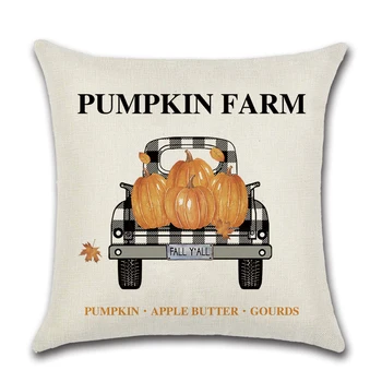Zahvalni Dan Pumpkin Tovornjak Pridelek Dekor Blazine Pokrov Kavč Doma Dekor Jesen Jesen Kmetiji 45*45 cm, Tiskane Blazino Zajema