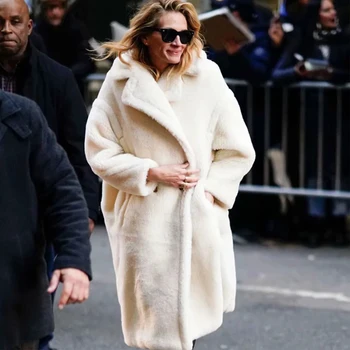ženske debele dolge jakne 2020 pozimi toplo ženski lambswool coats zavoj navzdol ovratnik za sam gumb, nepakirana trdna outwear feminina