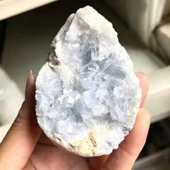 1pcs Naravna modra kristal jama quartz celestite kristalno vzorcu gruče vzorec zdravljenja modra kristal jama