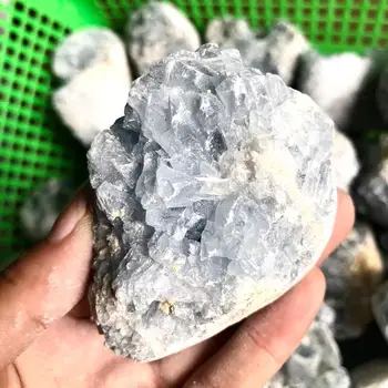 1pcs Naravna modra kristal jama quartz celestite kristalno vzorcu gruče vzorec zdravljenja modra kristal jama