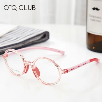 O-Q, KLUB Otroci Očal Okvir TR90 Silikonski Očala Prilagodljiv Otrok Okrogle Očala za Kratkovidnost Optična Očala 2502