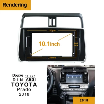 1Din 2Din Avto DVD Audio Posnetek Vgradnjo Adapter Dash Trim Kompleti Facia Plošča 10.1 palčni Za Toyota PRADO 2018 Double Din Radio Predvajalnik