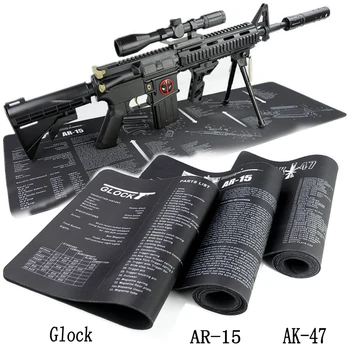 AR15 AK47 Pištolo, Čiščenje Gume Mat, Z Deli Diagram Navodila Armorers Klopi Mat Mouse Pad za Glock 1911 Beretta 92 HK USP