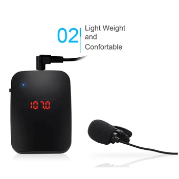 Brezžični Mikrofon FM Radio Oddajnik za Slušalke Ovratnik Tour Guide Clip-On Bluetooth mikrofon govor ojačevalnik