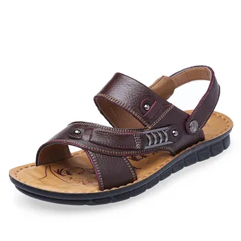Plaži čevlji za moške trend Prostem priložnostne non-slip poletne sandale usnje moški sandali